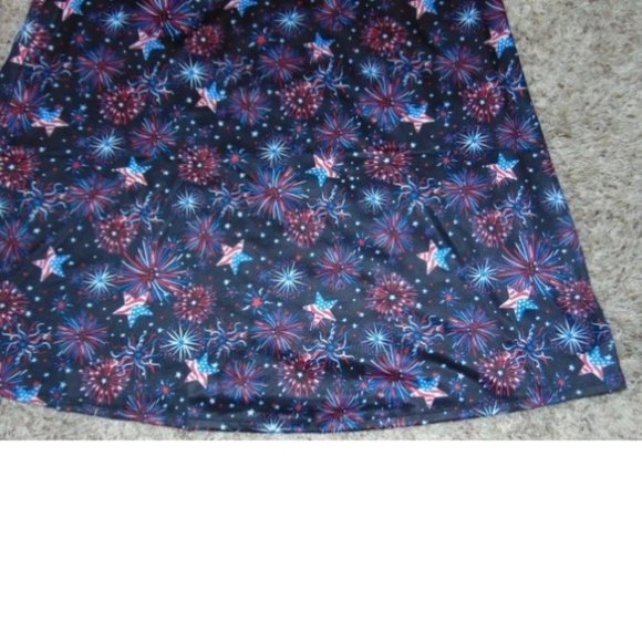 Womens Swing Dress Blue Party 4th of July Medium Holiday Sleeveless Crewneck - Picture 4 of 5